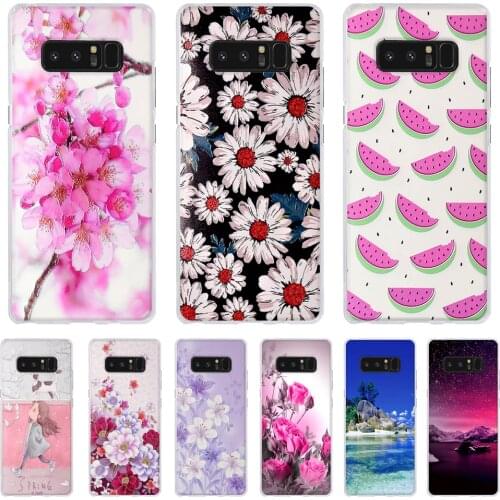 For Samsung Galaxy Note 8 Cover Soft TPU Capa For Samsung Galaxy Note 8 N950F N950FD Case Flowers Funda For Samsung Note 8 Shell