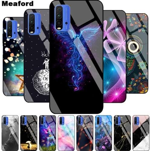 For Xiaomi Redmi 9T Case on Redmi 9T Tempered Glass Silicone Frame Hard Back Cover for Redmi 9T Phone Cases Redmi9T 9 T Fundas