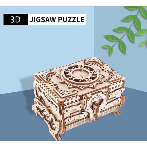 UGUTER Wooden Mechanical Model Creative Assembling Hakuna Antique Music Box Fidget Toys Gift For Girlfriend And Children