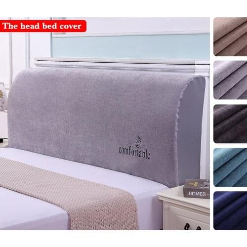 Chenille Embroidered Elastic All-inclusive Bed Head Covers Plain Dyed Headboard Cover For Home Hotel Banquet Solid Color