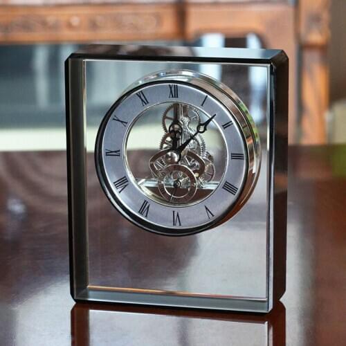 EUROPEAN MECHANICAL CLOCK DECORATION HOME DECORATION LIVING ROOM CREATIVE DESKTOP CRYSTAL CLOCK AMERICAN WINE CABINET CRAFTS