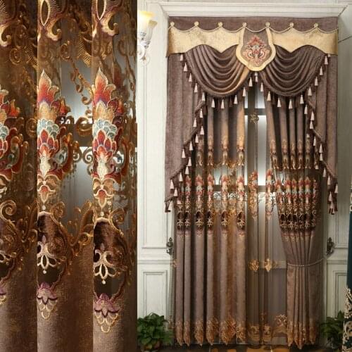 European relief and fresh printed cloth curtain curtain of sitting room bedroom study villa