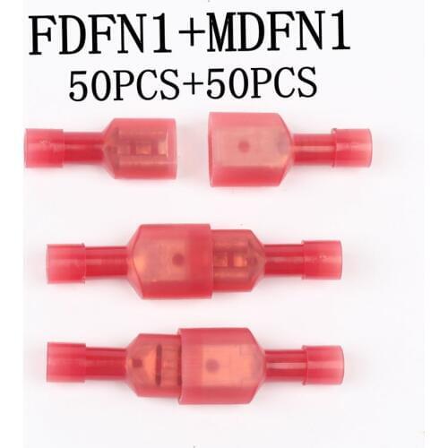 FDFN+MDFN 100pcs Nylon male and female Cable Connectors Crimp wire Terminals full-Insulating joints free shipping