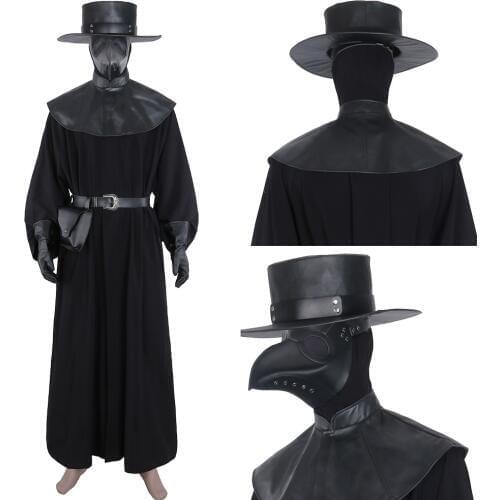 Plague Doctor Steampunk Cosplay Costume Medieval Adult Uniform Outfit Halloween Carnival Suit
