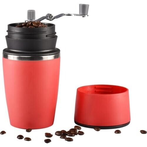 Red Coffee Grinder Manual Coffee Grinding and Brewing Machine Household Manual Grinder Stainless Steel Grinding Core Tools