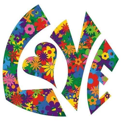 Hot Car Stickers Decals Fashion Love Flower Power Cover Scratches Car Accessories for Rear Window Trunk Bumper KK12*12cm