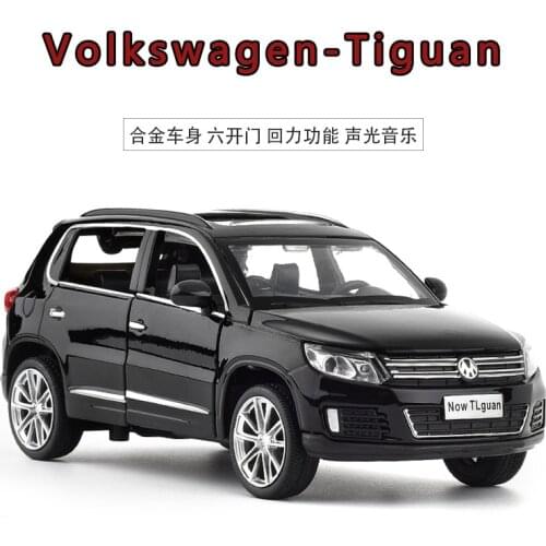 1:32 Volkswagen Tiguan Suv Alloy Car Model Simulation Metal Sound And Light Pull Back Car Childrens Toy Car Boy Gift Collection