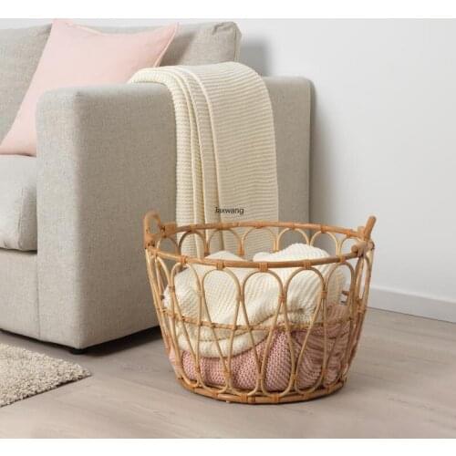 Nordic Storage Basket Home Furniture Storage Basket With Holder Handmade Rattan Bathroom Handle Basket Bathroom Laundry Baskets