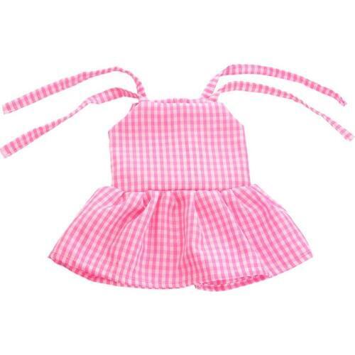New Fashion Doll Clothes Pink strap check dress for 18 inch ,Children best Birthday Gift