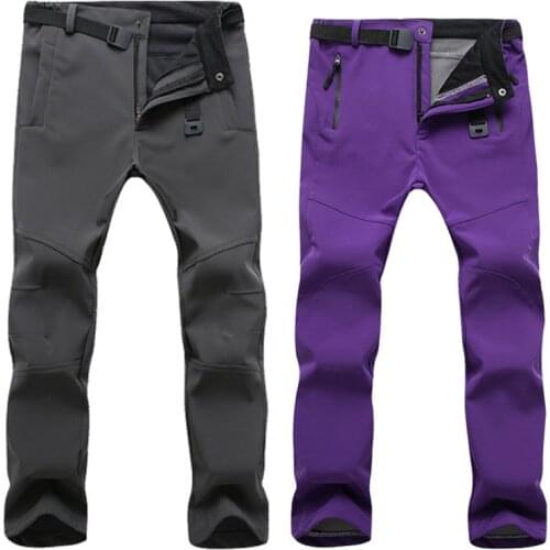 2020 new winter Fleece Hiking Pants Men&Women Outdoodr Warm Softshell Waterproof pants Camping Skiing Trekking Climbing pant