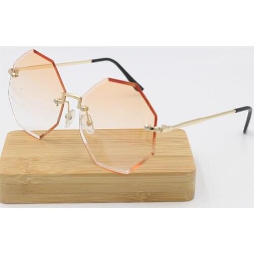 New irregular sunglasses fashion frameless trimming women polygon glasses ocean sun glasses women sunglasses