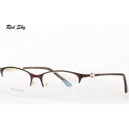 Optical Glasses Spectacle Frame Women Metal Half Frame Reading Glasses Customzied Lense Myopia Eyeglasses Prescription Glasses