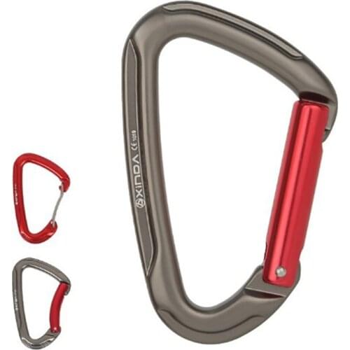 Outdoor Climbing Hammock Carabiner Key D-type Clips Aluminum Gate Spring Clip Locking Backpack Camping Hiking Climbing Equipment