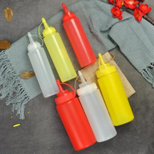 180ml Sauce Vinegar Oil Ketchup Gravy Cruet Kitchen Accessories Gravy Boat Plastic Condiment Dispenser 8oz Squeeze Bottle