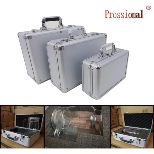 Portable Aluminum Tool Box Safety equipment Toolbox Instrument box Storage Case Suitcase Impact Resistant Case With Sponge