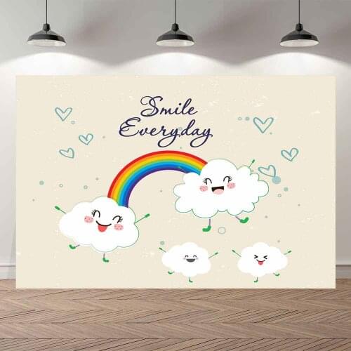 SeekproBackground cartoon lovely cloud hot air balloon happy birthday baby shower Portrait wedding Backdrops for Photography