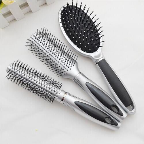 Sliver and Black color High Quality Wavy Curly Hair Brush Comb Hair Care Pin Cushion Roll Round Comb
