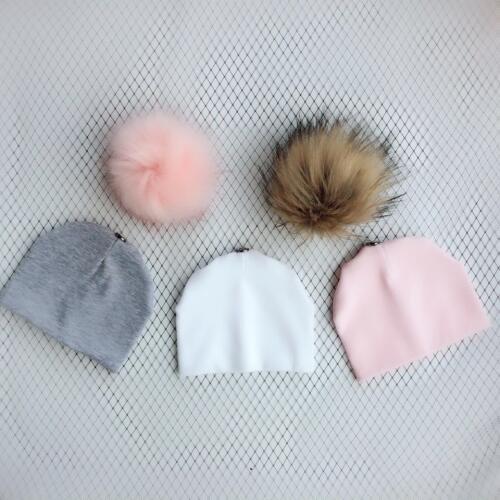 3 piece /set newborn baby childrens hat with faux fur pom pom photograph props stuff for boys and girls born set kids toddler