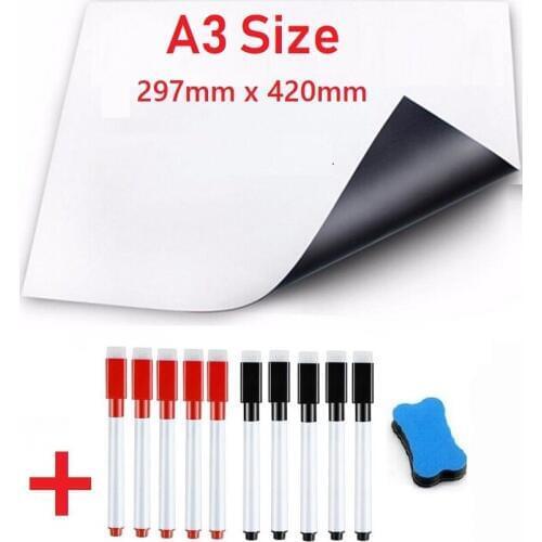 A3 Size Erasable Magnetic Whiteboard Fridge Magnets Organised Reminder Message Boards To Do List Grocery Menu Marker Pen Eraser