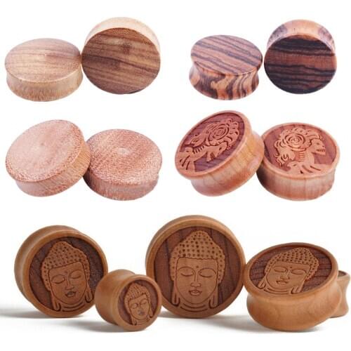 1pair Plugs And Tunnels Big Size Ear Tunnel 8-30mm Ear Stretcher Wood Expander Ear Piercing Body Piercing Tunnels Jewelry Oreja