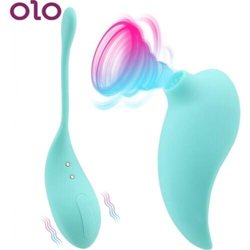 OLO Sucking Vibrator Vaginal Balls Clitoris Stimulate Kegel Balls G Spot Vagina Vibrating Sex Toys for Women Men Couples