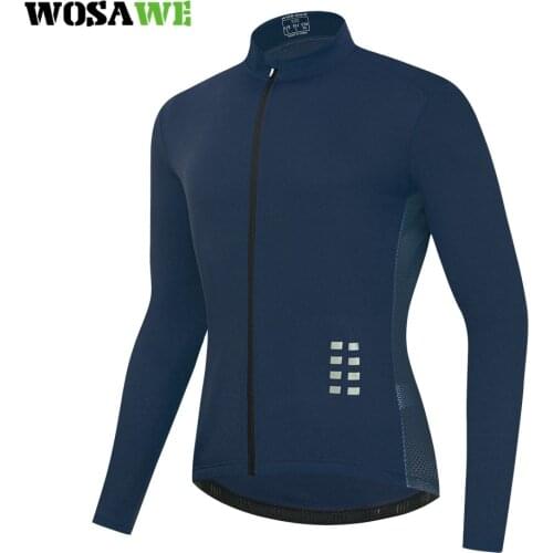 WOSAWE Autumn Cycling Jersey Long Sleeve Pockets Breathable Mesh Pro team Shirts Quick Dry MTB Bike Jacket Ropa Ciclismo