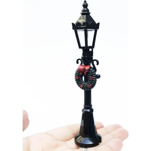 Vintage DIY Dollhouse 1 12 Dollhouse Miniature Street Light Lamp Lamppost Light for Dollhouse Garden Decor