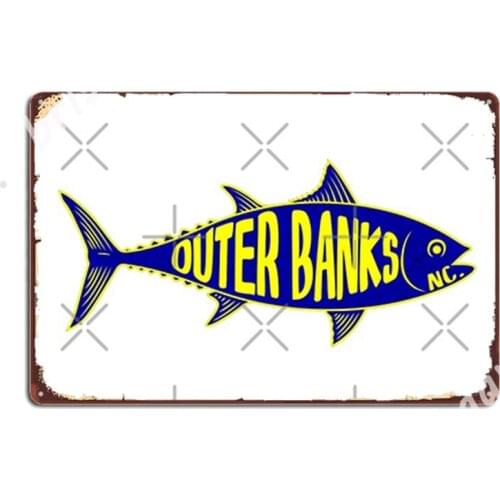 Outer Banks North Carolina Tuna Fishing Fish Metal Signs Plaques Home Printing Cinema Living Room Tin sign Posters
