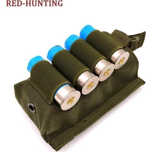 Military Mag Pouch Tactical Hunting 4 Rounds Ammo Shell Holder Carrier Shooters Sleeve Mag Pouch Bag
