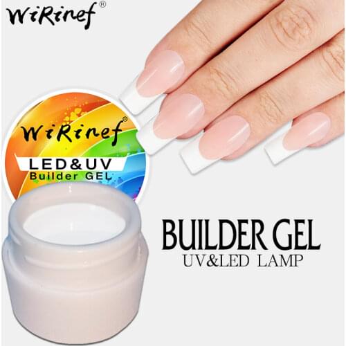 WiRinef Transparent White Pink Colors Uv Builder Extension Gel Nail Varnish Polish Gel Lacquer