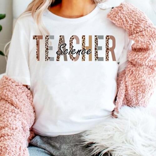 Women Science Teacher Print Harajuku Top T-shirt Casual Ladies Basic O-collar Short Sleeved Women T-shirt Girl,Drop Ship