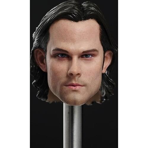1/6 Sam Winchester Head Sculpt Jared Padalecki Head Carving Model for 12" Male Action Figure Body