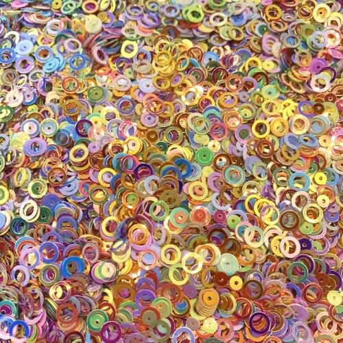 15g About 1200Pcs/Pack Multi Mix 4-6mm Sequins Colorful Flat Round Loose sequin Sewing Wedding Craft, Women Garment Accessories