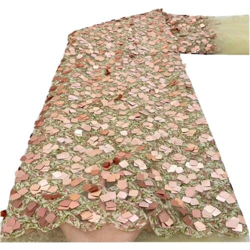 2021 High Quality Nigerian Tulle Fabric French Tulle Lace Women Dress Embroidered Sequin Lace Fabric RF-160