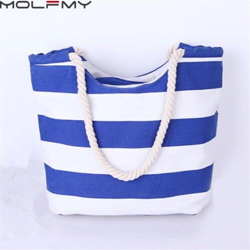 Brand Ladies Canvas Handbag Striped Hit Color Simple Shoulder Messenger Bags Beach Tote Bag Reusabale Portable 2021 New Dropship