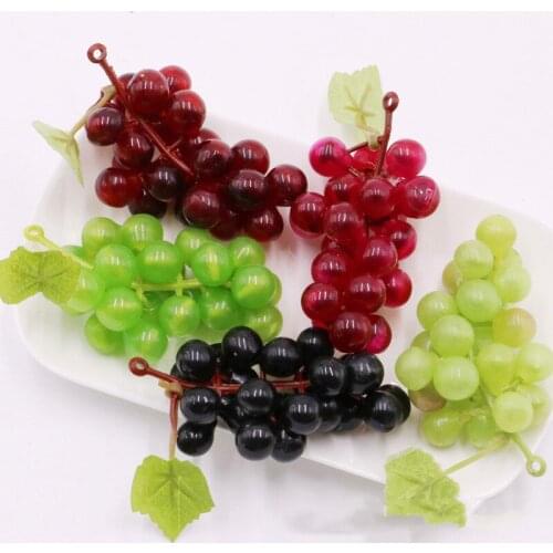 24 Heads Artificial Grapes Fake Lifelike Grapes Clusters Artificial Fruit for Home Kitchen Party Supplies Photography Prop