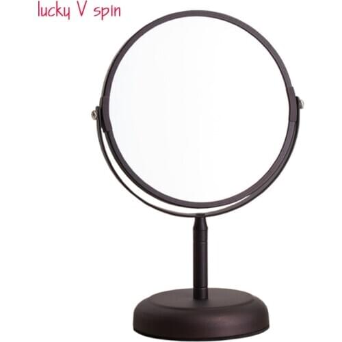 7 inch Desktop Makeup Mirror 2-Face Metal 5X Magnifying Cosmetic Mirror free Shipping
