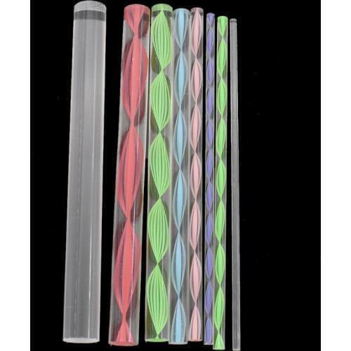 8Pcs/lot Acrylic Rods Pottery Ceramics Indentation Ball Pen Clay Tool Set Plastic Painting DIY Crafts