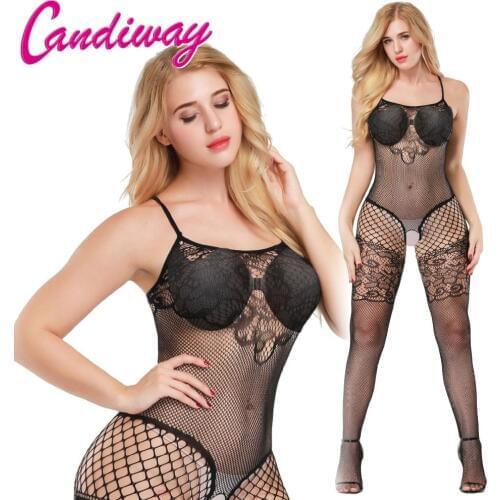 PLUS fishnet Bodystocking Erotic Fat lingerie Crotchless All-in-One Lace Sex Toy Costumes Chest harness Intimates Nightwear