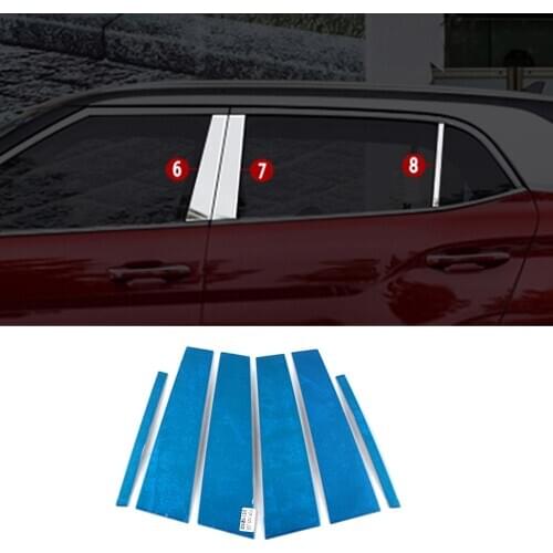 For Hyundai Creta IX25 2020 Decorate Accessories Chrome Window Pillar Strip Cover Trim Stainless Steel Center Pillars Sticker