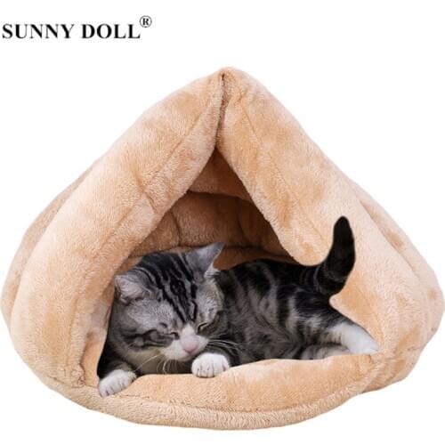 Pet Dog Cat Cave Cat Bed House Soft Plush Kennel Puppy Cushion Small Dogs Cats Nest Winter Warm Bed Basket House Pet Supplies