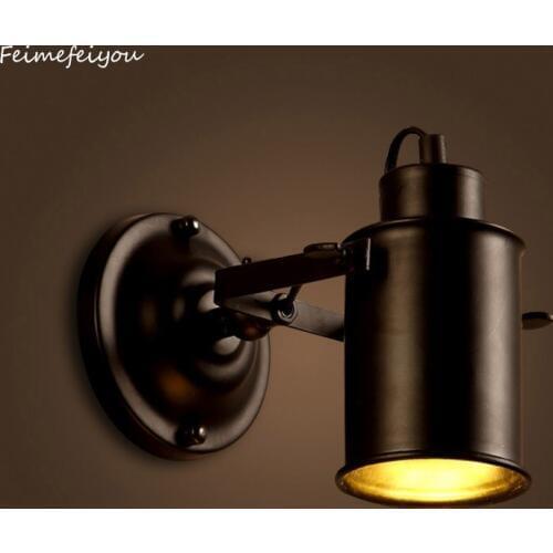 Feimefeiyou Retro Black Wall Sconce Swing Arm Angle Adjustable Swing Arm Retro Vintage Wall Mount Light Sconces Wall Lamp