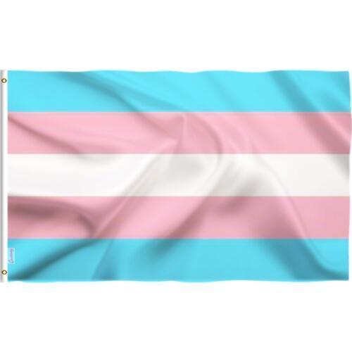 Candiway 3x5 Foot Transgender Flag Pink Blue Rainbow Flags Polyester with Brass Grommets 3 X 5 Ft Vivid Color UV Fade Resistan