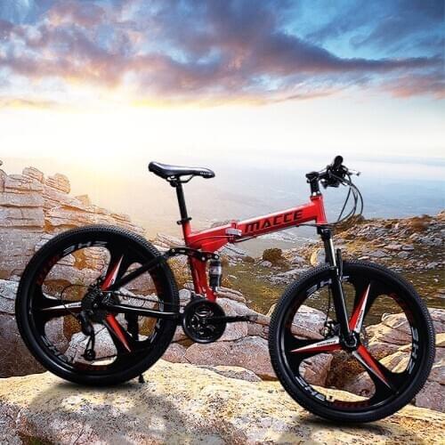 Mountain Bike Foldable 26-Inch Variable Speed Double Shock Absorption Double Disc Brake Adult Bicycle