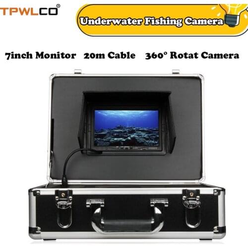 Diameter 3.6mm 360°Rotation Camera With 14pcs LEDS 20m Cable DVR 7" Color Display Underwater Visual Fishing Camera System
