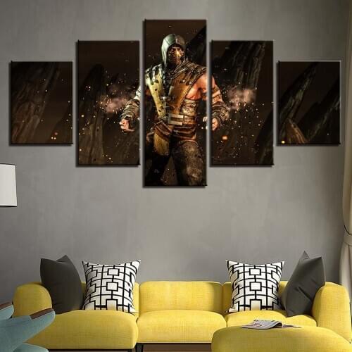 Ancient strong masked warrior 5 pcs Modern Home Wall Decor Canvas Picture Art HD Print Painting On Canvas for Living Room