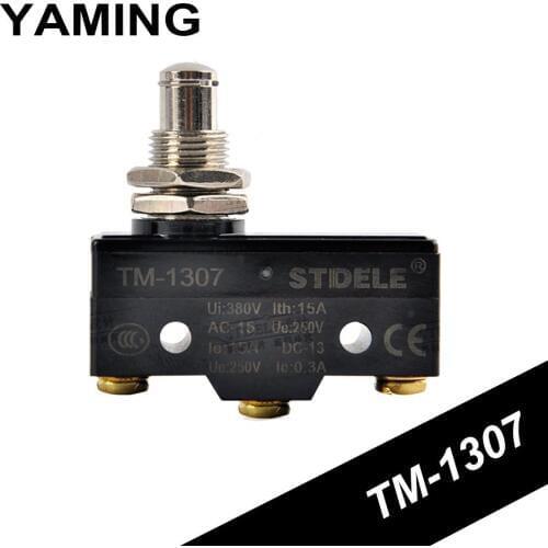 Limit Fretting Switch TM-1307 ( Can Replace LXW5-11M ) Micro Stroke Switch Silver contact 1NO1NC Black 380V 15A