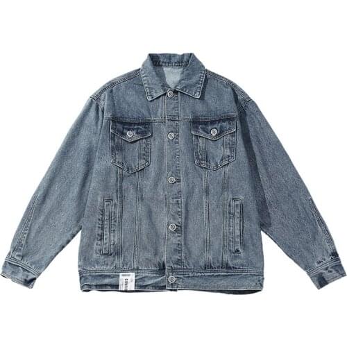 Autumn Mens Slim Denim Jacket Solid Trend Fashion Skinny Jean Coat Hip Hop Street Rock Boy Outercoat