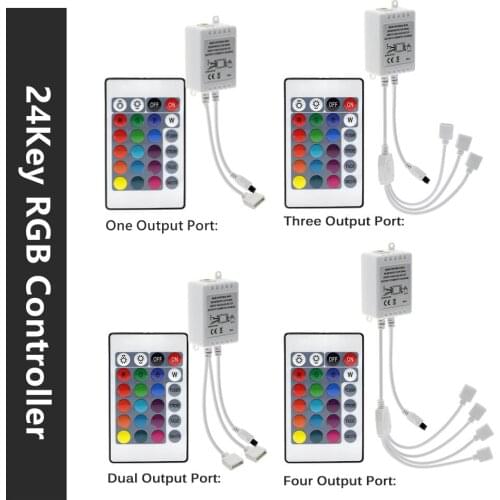 24 Key RGB Controller 12V rgb LED Light Tape 4 Pin Connector Universal Remote Controller IR Control 5050 2835 LED Strip Light