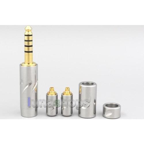 LN007060 High Quality Stainless Steel 3.5mm 2.5mm 4.4mm + Splitter + Slider + MMCX Pins Kits Male Custom DIY Adapter Plugs